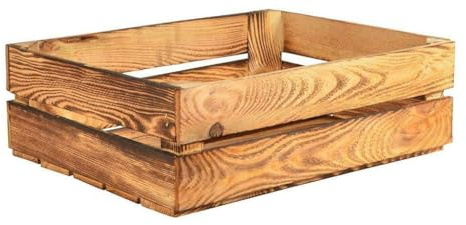 CHICCIE 4 Set Geflammte Obstkisten - 50x40x15cm Holzkisten Weinkisten Obstkiste