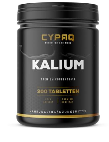 Cypaq Kalium Premium Konzentrat, 300 Tabletten - für Blutdruck, Muskelfunktion & Nervensystem - vegan, hochdosiert, ohne Zusätze