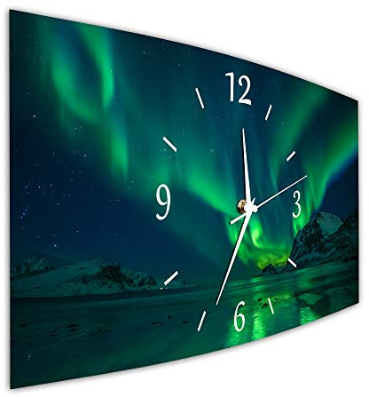 BM Funk Quarz Wanduhr Funkwanduhr Funkwanduhren Funkuhr Funkuhren kein Ticken lautlos geräuschlos leise modern ohne Tickgeräusche groÃŸ XXL Wohnzimmer Küche Digital Art Abstrakt 9560-1a WZ