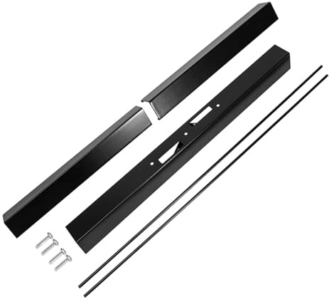 Kit de varilla de pantalla de chimenea, kit de cenefa de chimenea, conjunto de accesorios de chimenea ajustable de metal | Accesorio de chimenea para sala de estar, comedor, casa, granja.