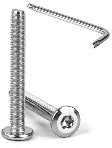 Tunejoy Tornillos de Cabeza Plana Torx M5 x 40 mm Tornillo de Cabeza Hexagonal de Acero Inoxidable A2 V2A Perno de Muebles con T25 llave Rosca Completa 20 Piezas