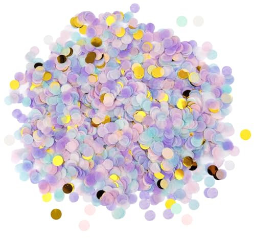 5000 Confettis Décoration de Table – 50g, 1cm Rond – Idéal pour Anniversaires, Mariages, Baby-Shower & Réveillon – Parfait pour Décoration de Tables, Cadeaux & Ballons