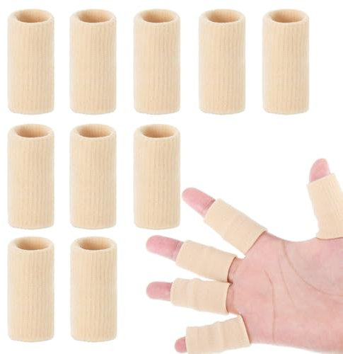 Fogcosy 10 Pcs Finger Sleeves Protectors, Thumb Splint, Finger Protectors, Fingers Splint for Goalkeeper, Tennis, Baseball, Basketball Sport
