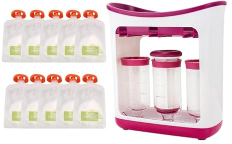 Rukjmqi Squeeze Station Baby Food Maker, ABS Quetschstation, Nahrungszubereiter Baby, Aufbewahrung Von Frischobstbehältern - Lebensmittelechte Lebensmittelspenderbeutel, Lebensmittelstation Bio