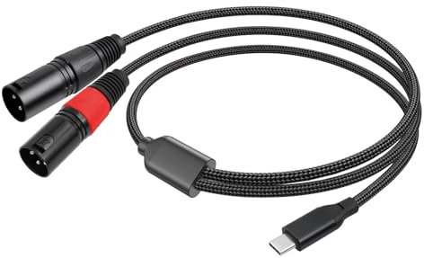 LLINthy Cavo USB C maschio a 2 3 pin maschio stereo cavo adattatore multifunzionale USB C cavo adattatore per amplificatori altoparlante attivo