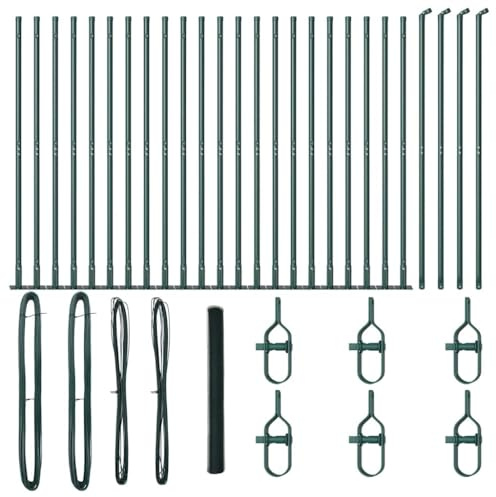 vidaXL Fence Post Green 50 x 1.4 m (13 mm mesh) Steel and PVC, Garden and Terrace, Durable Steel Fence, Modern Outdoor Fencing Panels, Security Posts, Residential Barrier Enclosure