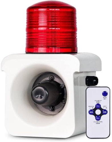 Sirène d'alarme extérieure avec lumière stroboscopique LED, sirène de sécurité d'urgence sans fil 120 dB puissante, design étanche pour la sécurité industrielle et domestique