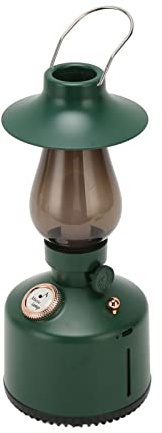 Lampada per Altoparlanti Portatile Forma retrò Cherosene per Arredamento per la Casa, Effetto a Lume di Candela Dimletti Luce del Letto Luce Notturna con Funzione Impermeabile per (GREEN)