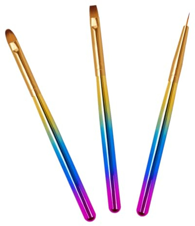 Gatuida Lot de 3 Set de Stylos Manucure Dégradés Nylon Petits Pinceaux Nail Art DIY Fille Fournitures Onglerie