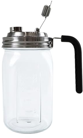 Glass Jar - 32oz Airtight Sealing Canning Jar With Handle And Stainless Steel Lid For Storage And Drinks - Leakproof Regular Mouth Glass Container For Juice, Coffee, Milk, Yogurt, Tea, Lemonade