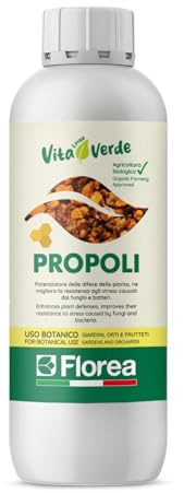 FLOREA Propoli 500ml | Potenziatore delle Difese delle Piante per Agricoltura Biologica | CONCENTRATO | Azione Battericida Naturale, Aiuto contro Funghi e Parassiti | Guarigione delle Piante
