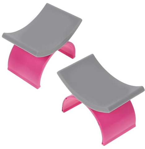 HOOWIFFY 2 Stück Nagel Armauflage Handkissen U form aus Silikon Rutschfestes Maniküre Handkissen für Präzise Nageldesigns Leichtes Tragbares Nagelstudio Zubehör in Rosa