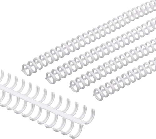 PATIKIL Anillas En Espiral De Plástico De 12 Mm (1/2), 30 Anillas En Espiral Con Capacidad Para 85 Hojas, Para Encuadernar Hojas De Papel, Blanco