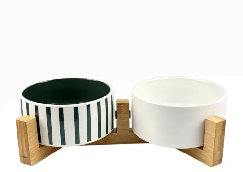 SNOEKIE Designer Hundenapf Keramik – Erhöhter Futternapf für Hunde 10–30 kg, Klapperfrei, rutschfest & Spülmaschinenfest