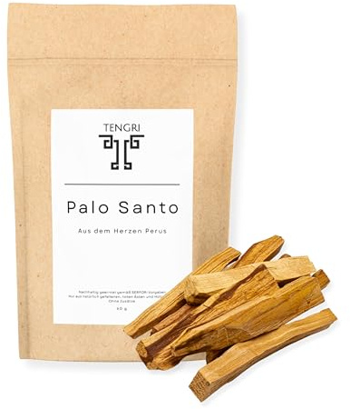 TENGRI Palo Santo Holz Premium Qualitat - 60 g - Nachhaltig gewonnenes kaucherholz - rur Meditation, Reinigung, Yoga & Aromatherapie - Natürliches Duft Holz