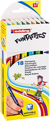 edding 15 Funtastic fiberpenna 12 stycken tjocklek 1 mm färgglada färger 18 stycken