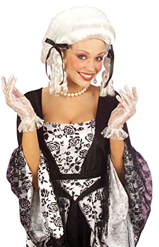 NET TOYS Spitzenhandschuhe weiß Barock Spitzen Handschuhe mit Spitze Netzhandschuhe Damenhandschuhe Fasching Karneval