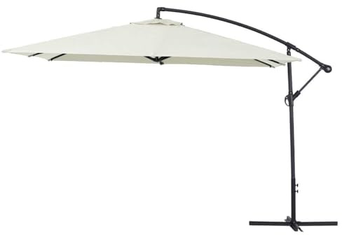 Parasol Jardin déporté Alu Ilios 3 - Carré - 3 x3 m - Ecru