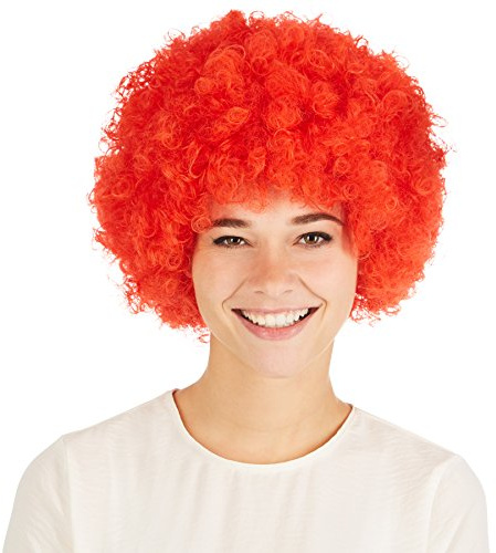 dressforfun Afro Perücke | Clown Hippie Popstar 80er 70er Jahre Karneval Fasching Clownperücke (Rot | Nr. 300714)