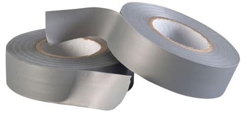 GOCABLETIES Isolierband Grau 19 mm x 20 m 2 Rollen | Strapazierfähig, selbstklebend, PVC, zum Schutz und Reparieren von Kabeln