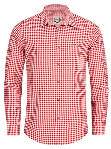 Stockerpoint Traditionell skjorta OC-Martl | rutig | Comfort Fit, röd, M