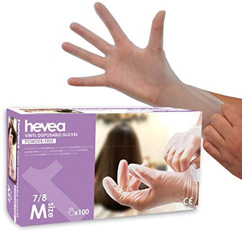 by Amazon - Disposable Vinyl Gloves, Size M, Pack of 100