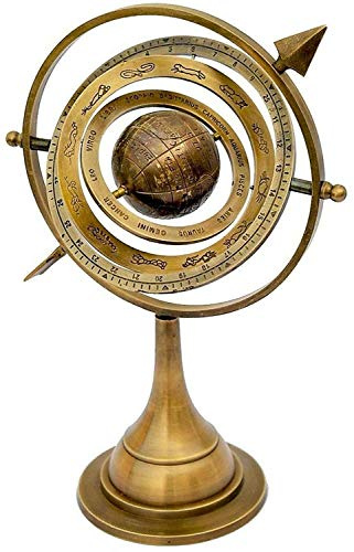 Arch Instrument 11 Antique Brass Armillary Sphere with Sundial Arrow Nautical Maritime Astrolabe Engraved Globe