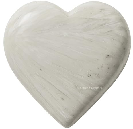 Crystal Heart Palm Stone - Piedra de preocupación de masaje de bolsillo para el equilibrio natural del chakra del cuerpo, curación de Reiki y rejilla de cristal (Scolecite)