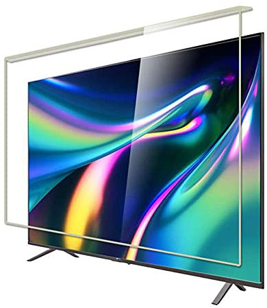 Protection d'écran bloquant la lumière bleue suspendue sans pâte Anti-éblouissement Résistance aux rayures Panneau de filtres d'écran de télévision anti-rayonnement, pour écran plat incurvé,65inch