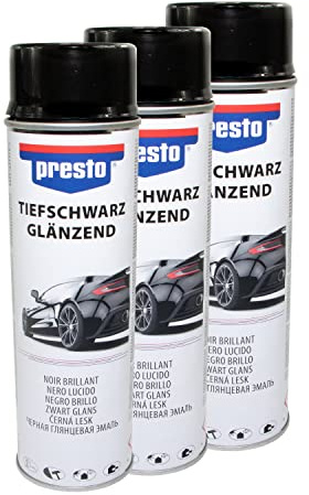 Felgenspray Schwarz glanz Felgenschwarz Rallye Spray Lackspray Presto 428948 3 X 500 ml
