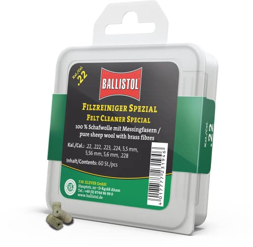 BALLISTOL 23194 Filzreiniger Spezial - Laufreiniger für Gewehre Kal. 22-60 Stück