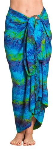 PANASIAM Sarong Tuch - L & XXL Pareo Tuch blickdicht - Lunghi Strandtuch | für Damen & Herren, als Wickelrock oder luftiges Strandkleid, leichtes Bikini Cover-up, handgefertigtes Unikat, Wandbehang