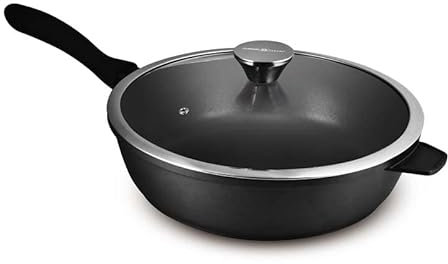 Durand Dupont Sauteuse Noire Fonte D'aluminium 24cm Avec Couvercle Tfi
