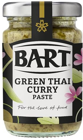 BART Green Thai Curry Paste Jar - Pack of 6 x 90g - Ideal for Chicken, Prawns or Vegetables - Hot & Spicy Heat & Gluten Free