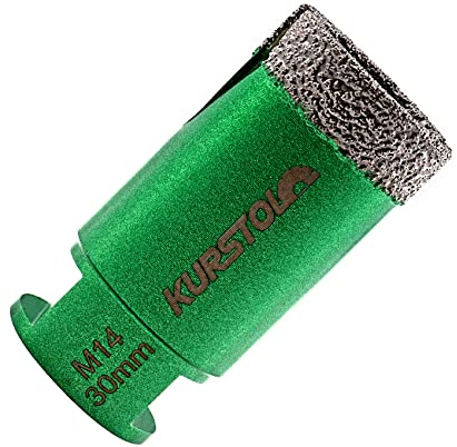 KURSTOL Diamond Core Drill Bits - 30mm with M14 thread Tile Hole Saws for Dry Drilling Porcelain Ceramic Tile Granite Marble Stone Vacuum Brazed Diamond Drill Bit