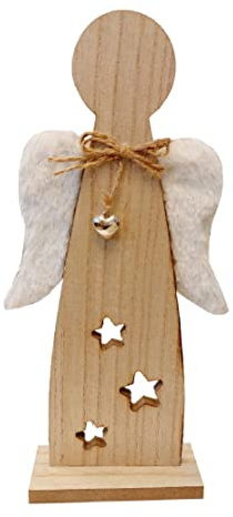 Decpero Holzengel zum Stellen I Höhe 27 cm I Engel Figur I Weihnachtsengel