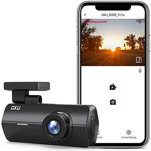 GKU 4K Dashcam Voiture Avant,UHD 2160P Dash cam Voiture,WiFi intégré,Camera Voiture Grand Angle 170°,Mode Stationnement 24H, Vision Nocturne, WDR, Enregistrement en Boucle,G-Capteur, Carte SD 64GB.