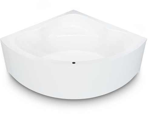 AQUADE Acryl Eckbadewanne 140x140 Modell: Koblenz - Weiß Badewanne Komplettset 140x140 - Badewannen mit Wannenfüßen + Schürze + Led