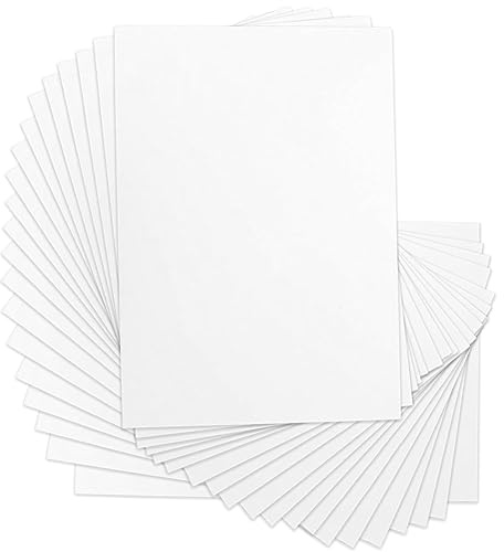 20 stycken A4-skumskivor, vit skumskiva, 5 mm, lätt skumbräda, dubbelsidig polystyrenplatta, EVA-skumplattor, polystyrenplattor för presentation, pysselprojekt, modellering 30 x 20 cm