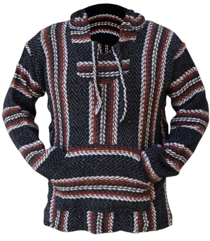 Del Mex Deluxe Mexikanische Baja Hoodie Sweatshirt Pullover Jerga Surf Poncho Drug Back