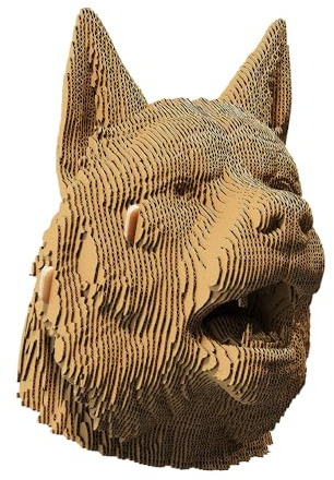 CARTONIC Wolf 3D-Puzzle aus Karton – Skulptur-Bausatz | 79 Teile, 18 × 18 × 12 cm – Bastelset aus recycelter Pappe zum Stecken & Bemalen, für Jugendliche & Erwachsene, Geschenkidee