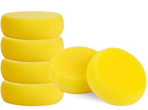 6 Stücke Malschwamm,Runde Schwamm Set,SchwäMmchen Schule,Runder Synthetischer Kunst Schwamm,Saugfähig Malerei Keramik Aquarell Kunst Schwämme Für Handwerk Farbe Gesichtsbemalung Hobbys(Gelb)