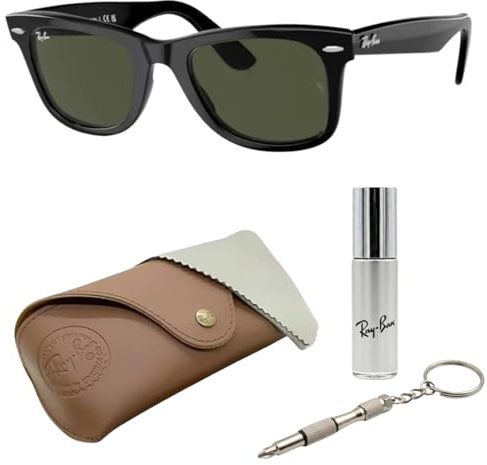 Ray-Ban RB2140 Original Wayfarer klassische quadratische Form Sonnenbrille mit offiziellem Brillen-Set