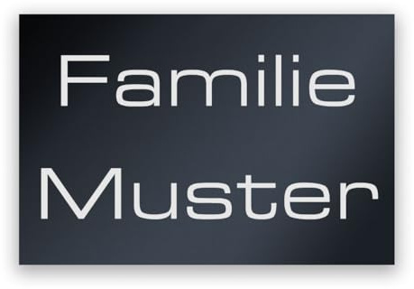 Individuelles Schild Anthrazit quer mit Gravur Name personalisiert RAL 7016 - Acrylglas wetterfest und UV-beständig - 225 x 150 mm