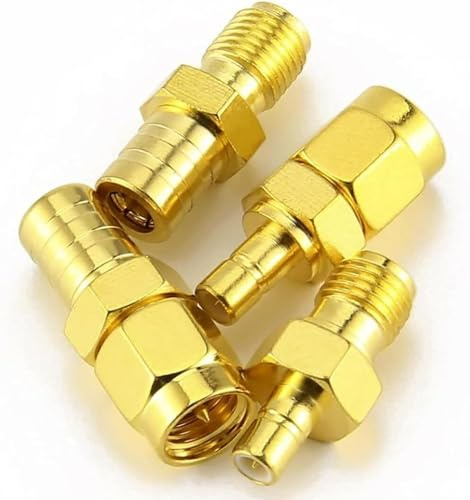 GEARMONSTER 4 TLG DAB Autoradio Antennenadapter SMB auf SMA RF Adapter | SMB SMA Konverter, RF Adapter, DAB Autoradio, FM Tuner, Antennenanschluss, 4 Stück, stabile Signalübertragung