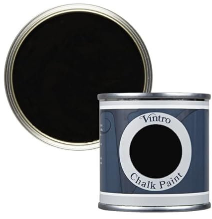 Vintro Paint | Black Chalk Paint | Furniture Paint | Shabby Chic | Ultra Matt Finish | 125ml (Victorian Black, 125ml)