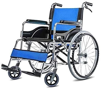 CVNIMV Fauteuil Roulant de Transport Portable Pliable léger pour Personnes âgées, Manuel, automoteur, Aluminium, avec Freins à Main, Chaise de Voyage Portable et Confortable pour Personne