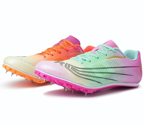 BLBK Spikes Leichtathletik Herren-Mittelstrecken-Laufschuhe, 7 Nägel Unisex-Leichtathletikschuhe, Jugendsportschuhe mit Spikes und Sprint