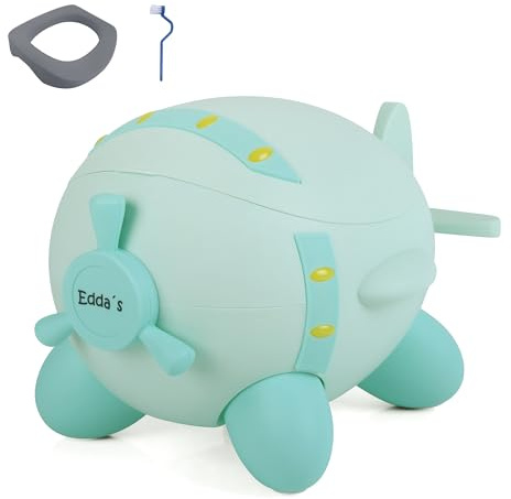 Töpfchen im Fluzeug-Design für Kinder und Babys Töpfchentraining Kindertoilette (Grün)