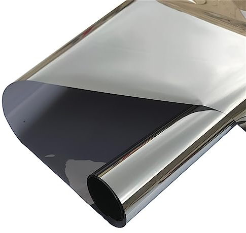 Film de confidentialité pour fenêtres en verre - Effet miroir - Effet miroir - Effet miroir - Gris - 90 x 200 cm